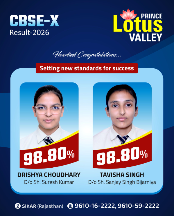 Prince Academy Sikar Result 2026